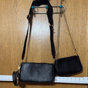 3 piece Black Crossbody Bag Set
